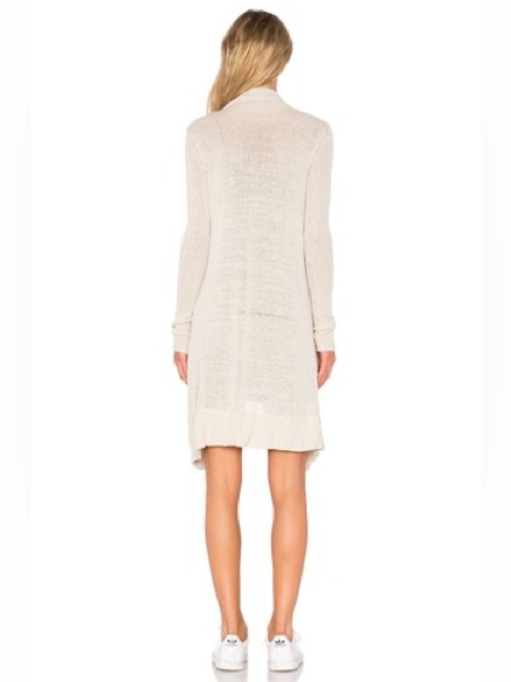 JAMES PERSE Draped Cardigan Silk Ecru Knit Linen/Beige NWT $295 Small/ Medium - Picture 3 of 14